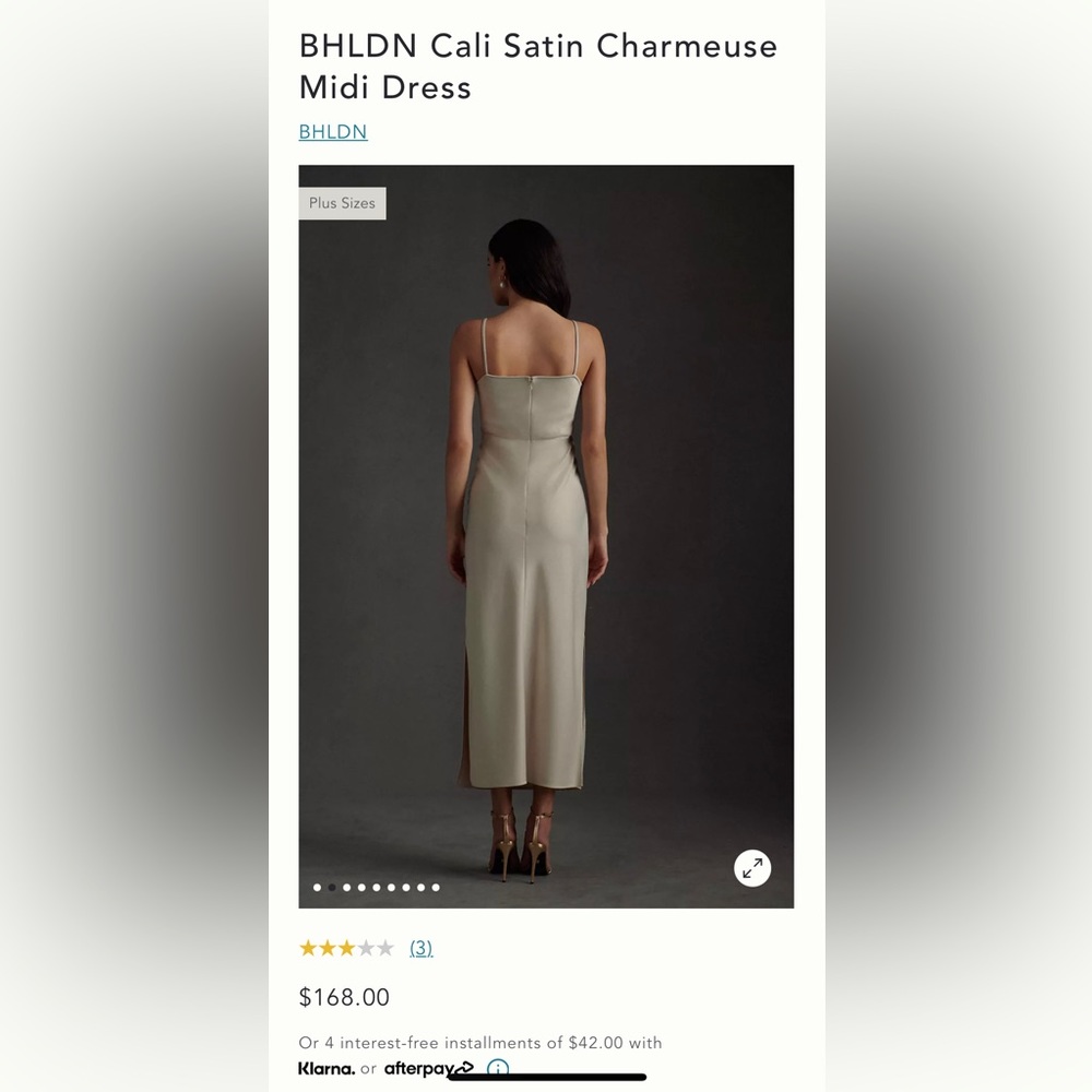 BHLDN Cali Satin Charmeuse in Champagne